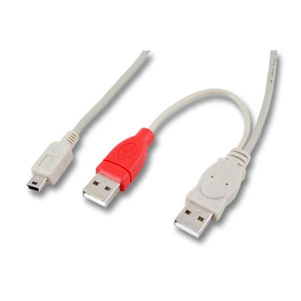 Naar omschrijving van K5303-1 - USB Data+Voeding kabel voor mobiele schijven