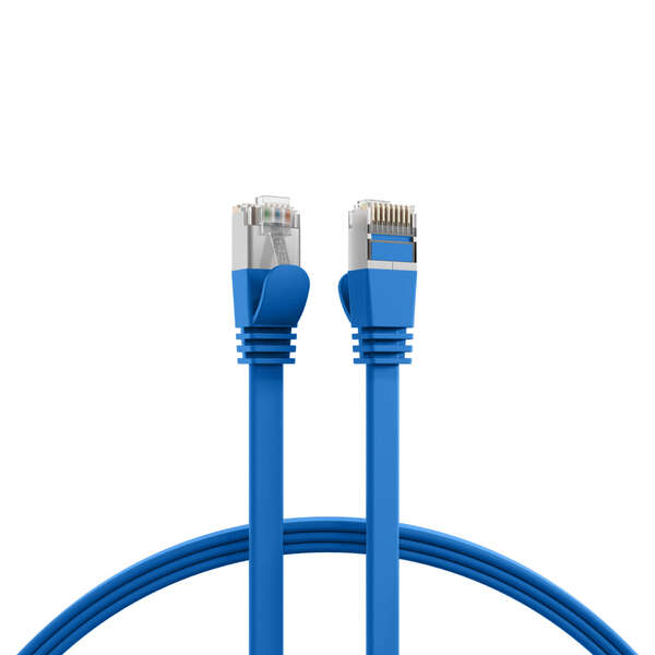 Naar omschrijving van K5545BL-2 - RJ45 Flat Patch Cord Cat.6A U/FTP PVC blue 2m