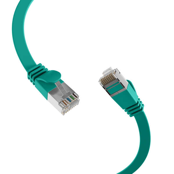 Naar omschrijving van K5545GN-0-15 - RJ45 Flachpatchkabel Cat.6A U/FTP PVC grün 0,15m