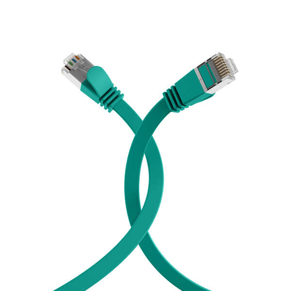 Naar omschrijving van K5545GN-0-15 - RJ45 Flachpatchkabel Cat.6A U/FTP PVC grün 0,15m
