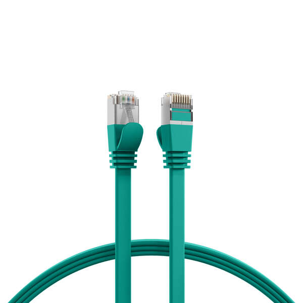 Naar omschrijving van K5545GN-0-15 - RJ45 Flachpatchkabel Cat.6A U/FTP PVC grün 0,15m