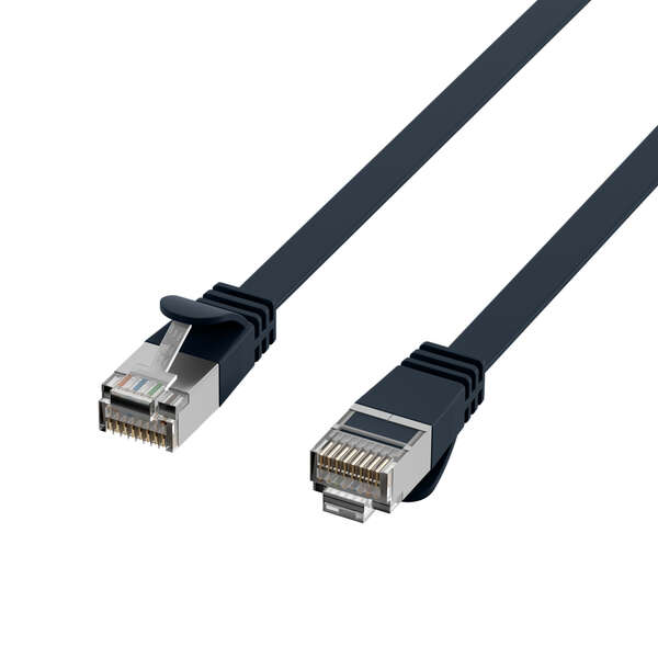 Naar omschrijving van K5545SW-0-15 - RJ45 Flat Patch Cord Cat.6A U/FTP PVC black 0.15m