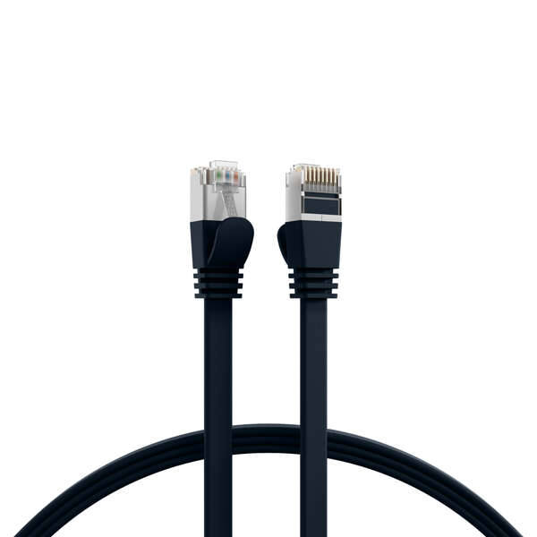 Naar omschrijving van K5545SW-0-15 - RJ45 Flat Patch Cord Cat.6A U/FTP PVC black 0.15m