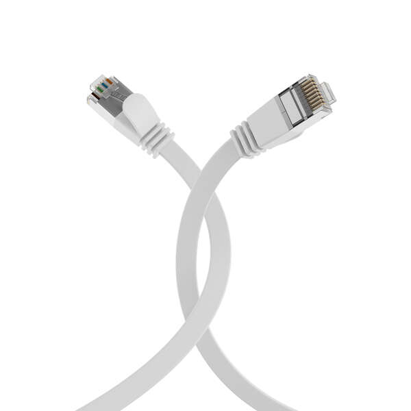 Naar omschrijving van K5545WS-0-5 - RJ45 Flat Patch Cord Cat.6A U/FTP PVC white 0,5m