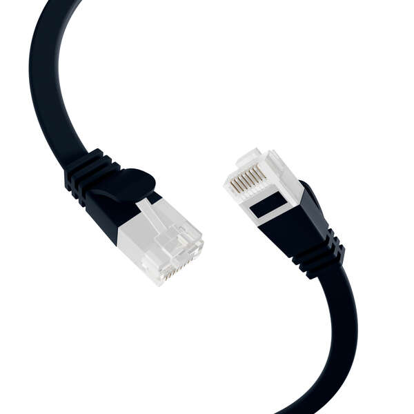 Naar omschrijving van K8107SW-3 - RJ45 Flat Patch Cord Cat.6A U/UTP PVC black 3m