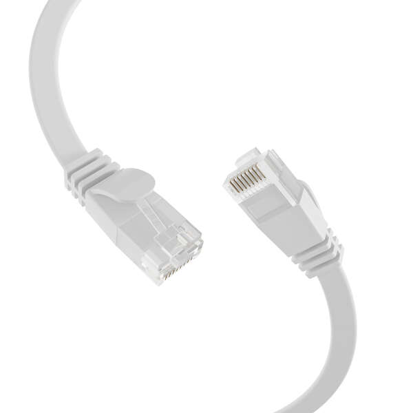 Naar omschrijving van K8107WS-5 - RJ45 Flat Patch Cord Cat.6A U/UTP PVC white 5m