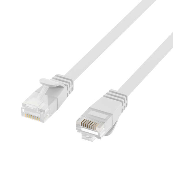 Naar omschrijving van K8107WS-5 - RJ45 Flat Patch Cord Cat.6A U/UTP PVC white 5m