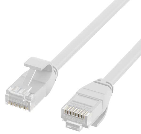 Naar omschrijving van K8108WS-1 - RJ45 Patch Cord Cat.6A U/UTP TPE 3,6mm ultraflex white 1m