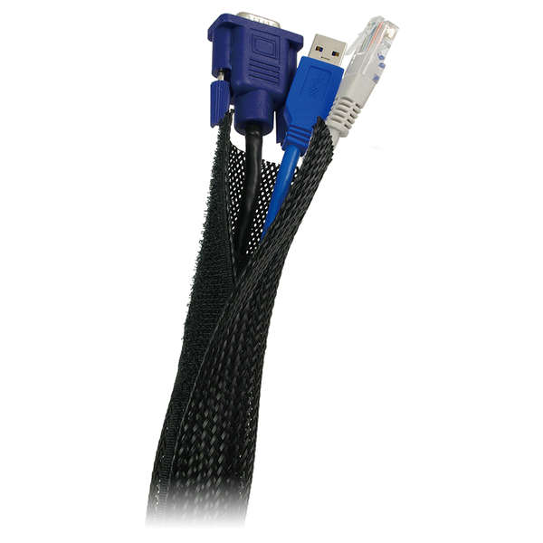 Naar omschrijving van KAB0006 - Cable sleeve (Velcro), PET, OD: 32 mm, black, 1.8 m