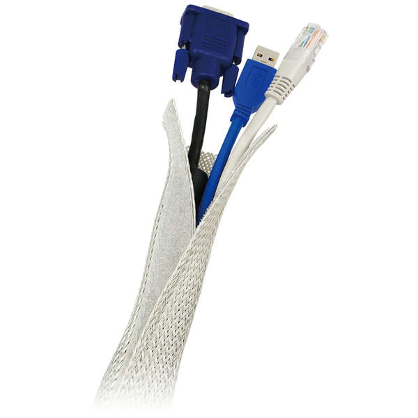 Naar omschrijving van KAB0007 - Cable sleeve (Velcro), PET, OD: 32 mm, grey, 1.8 m