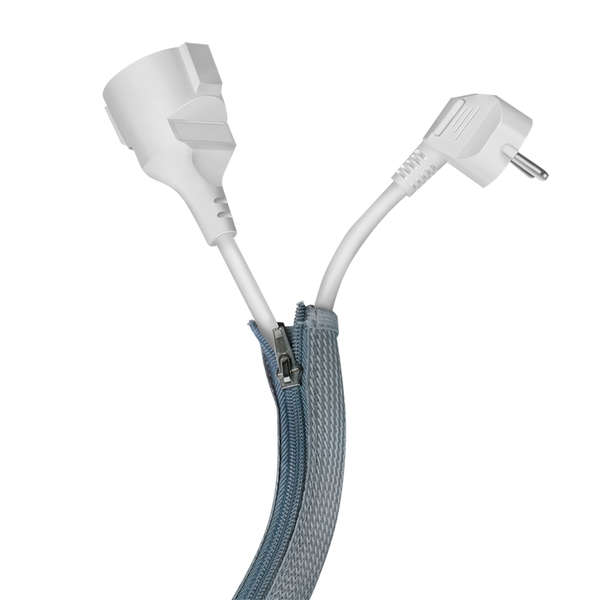 Naar omschrijving van KAB0071 - Flexible cable protection with zipper, 30 x 20 x 1000 mm grijs