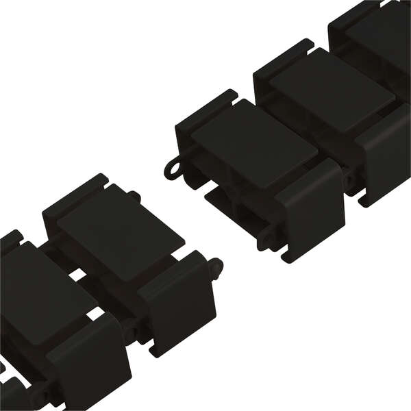 Naar omschrijving van KAB0092 - Flexible cable channel, Clamp-On version, 1347x129 mm, black