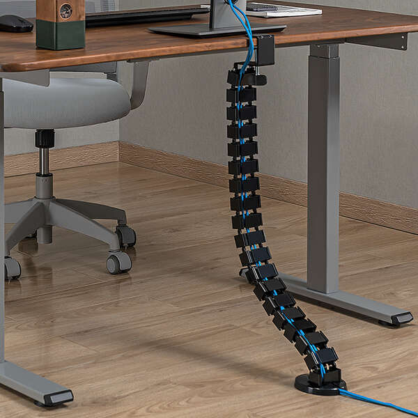 Naar omschrijving van KAB0092 - Flexible cable channel, Clamp-On version, 1347x129 mm, black