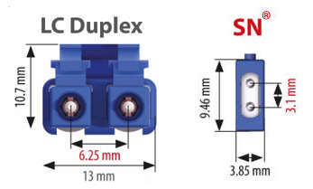 Naar omschrijving van OS2LCSN020E - Duplex singlemode patchkabel met SN connector en LC uniboot connector 2 meter