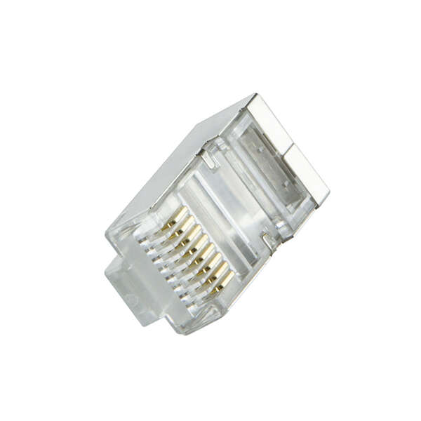 Naar omschrijving van MP0022 - 100x RJ45 connector STP Cat.6 met 50micron goldplating voor soepele kabel Zwart