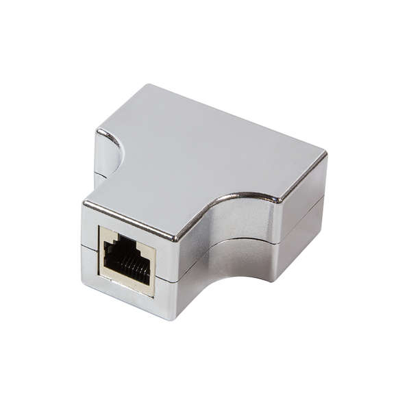 Naar omschrijving van MP0037 - Modular T-adapter RJ45, 1:1, shielded