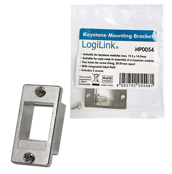 Naar omschrijving van MP0054 - Keystone Holder, mounting bracket for keystone modules