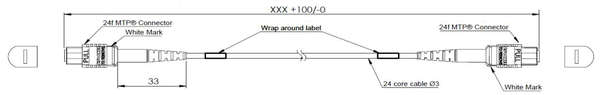 Naar omschrijving van OM4-24V-FF-B-3M - MTP Lite trunk cable OM4 24 vezels F-F methode B 3 meter