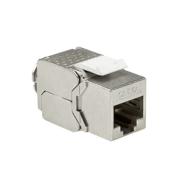 Naar omschrijving van NK4003 - Keystone jack RJ45 Cat.6A 10G fully shielded 180° tool fre