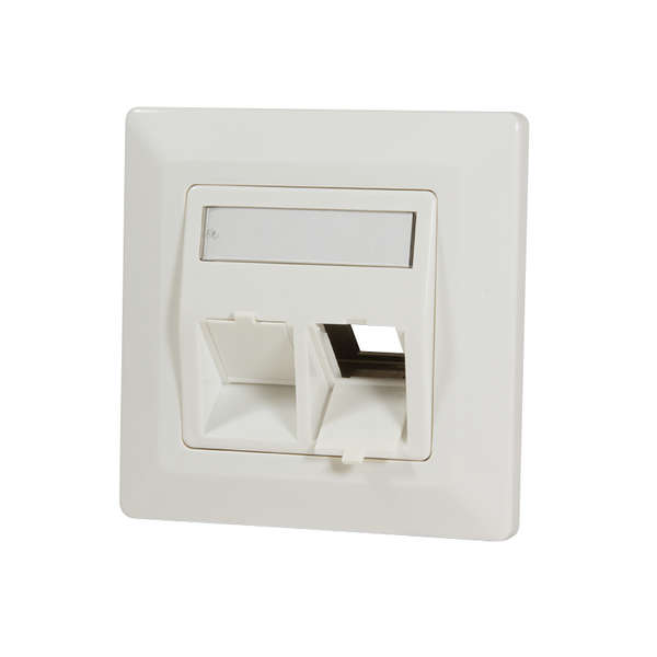 Naar omschrijving van PAWA-L - Keystone faceplate for 2 keystone jacks, pure white