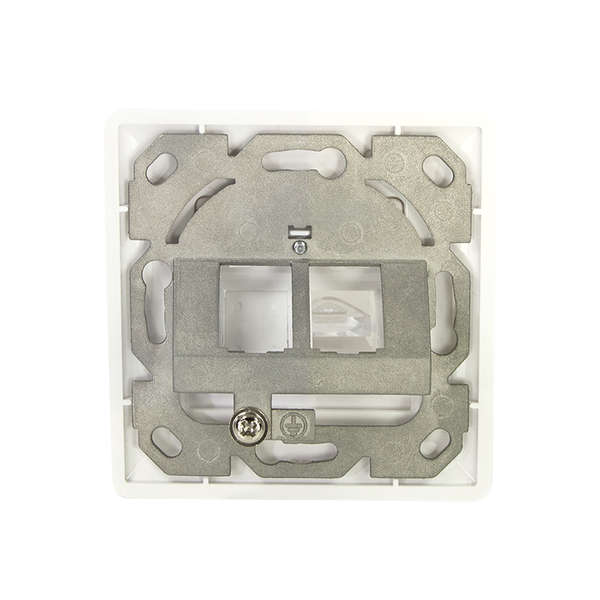 Naar omschrijving van NK4054 - Keystone faceplate for 2 keystone jacks,  pure white