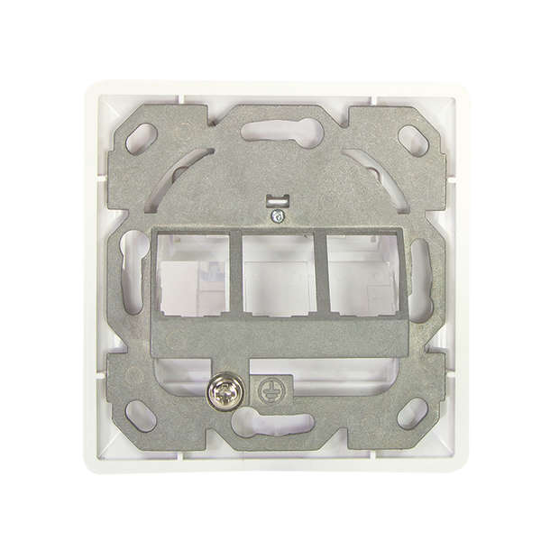 Naar omschrijving van NK4055 - Keystone faceplate for 3 keystone jacks,  pure white