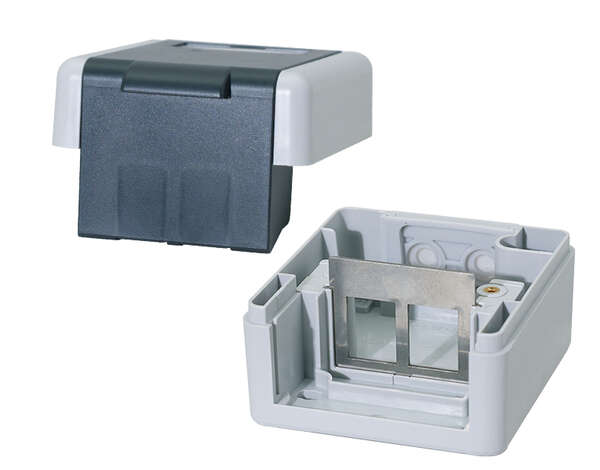 Naar omschrijving van NK4083 - Buiten opbouwdoos voor 2 keystone modules, IP44