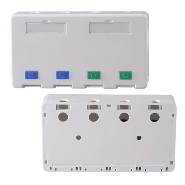 Naar omschrijving van NK4085 - Keystone surface mount box 4-port, with shutter