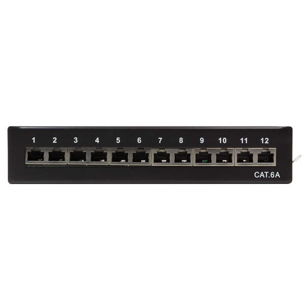 Naar omschrijving van NP0019B - Cat.6A Patch Panel 12 ports shielded, Desktop, black