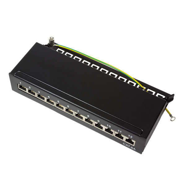 Naar omschrijving van NP0019B - Cat.6A Patch Panel 12 ports shielded, Desktop, black