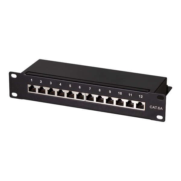 Naar omschrijving van NP0052B - Cat.6A Patch Panel 12 ports shielded, 10 inch rack mount, black