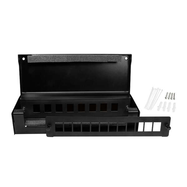 Naar omschrijving van NP0091 - Consolidation point box for 8 or 12 keystone modules, metal, black