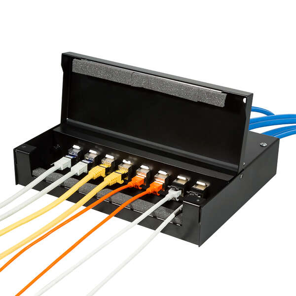 Naar omschrijving van NP0091 - Consolidation point box for 8 or 12 keystone modules, metal, black