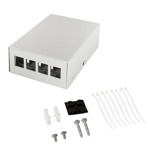 Naar omschrijving van NP0092 - Consolidation point box  4-port, desk/wall/rail mounting, grey