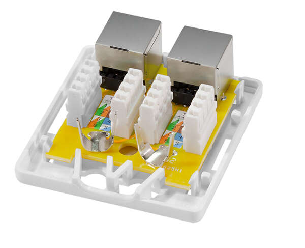 Naar omschrijving van NP0097 - Cat.6A Surface Mounted Box 2 x RJ45, shielded