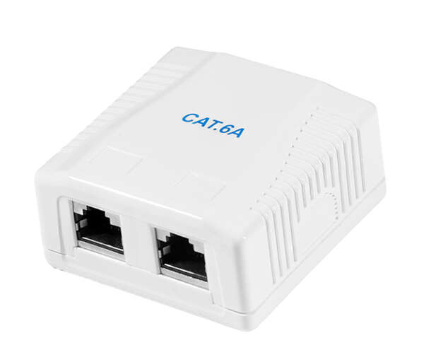 Naar omschrijving van NP0097 - Cat.6A Surface Mounted Box 2 x RJ45, shielded