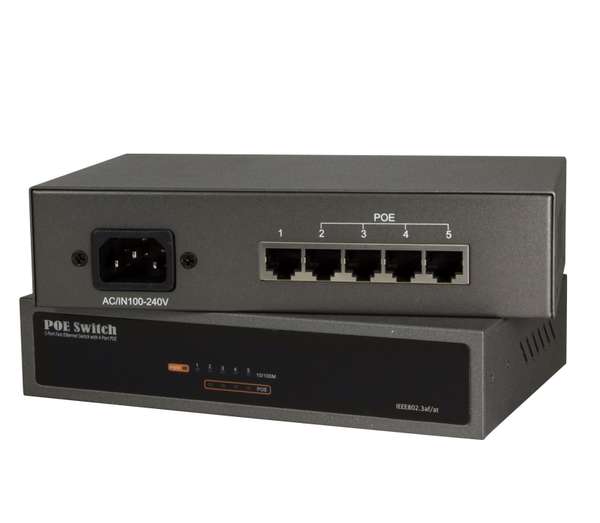 Naar omschrijving van NS0098 - Power over Ethernet (PoE) Switch, 10/100 MBit/s, 5-port