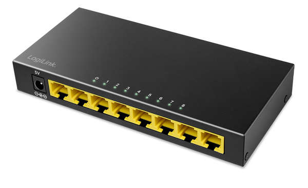 Naar omschrijving van NS0117 - 8-ports Gigabit desktop network switch, metal case, black