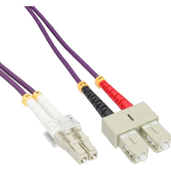 Naar omschrijving van OM4LCSC500 - Duplex Glasvezel Patchkabel om4 (100Gbit) LC-SC 50/125, 50m