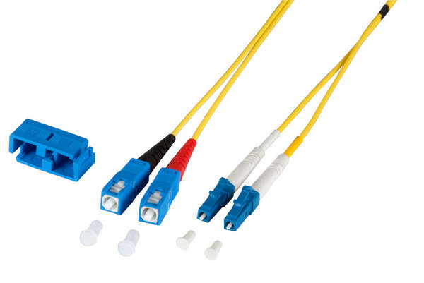 Naar omschrijving van OS2LCSC030E - Duplex Glasvezel Patchkabel LC-SC 9/125 OS2, 3m, Dikte 2mm