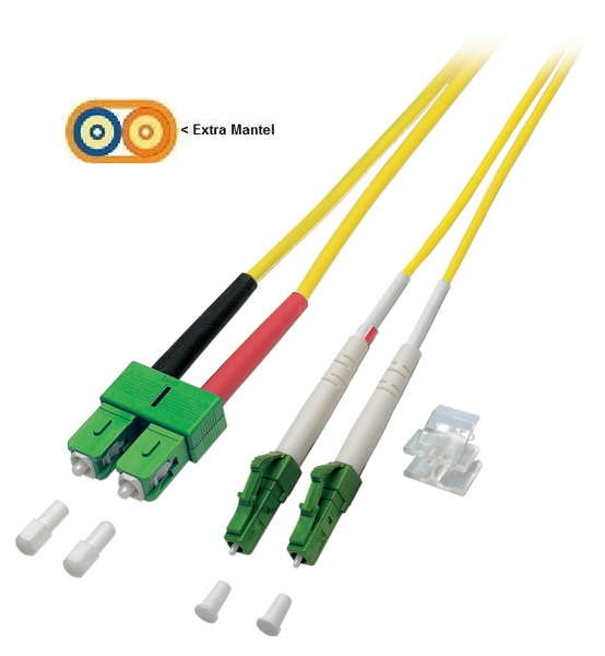 Naar omschrijving van OS2L8S8050X - Duplex Singlemode OS2 LC/APC-SC/APC, extra mantel, 5m