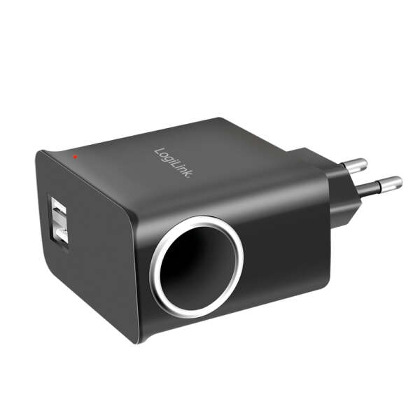 Naar omschrijving van PA0046 - Charger AC / DC, 1-port USB, 2 -port car charger out ,1000mA