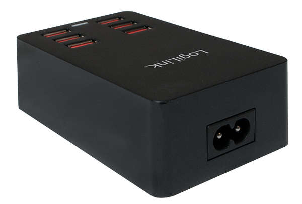 Naar omschrijving van PA0139 - USB Table Charger, 6 Port, USB-AF, 32W, black