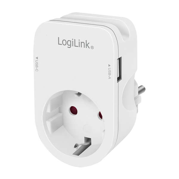 Naar omschrijving van PA0259 - Adapter With Holder 1x CEE 7/3 + 1x USB-A, 1x USB-C