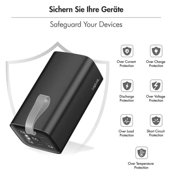 Naar omschrijving van PA0351 - Mobile Power Bank, 50.000mAh, PD 100W, black