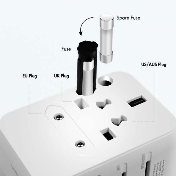 Naar omschrijving van PA0356 - Universal travelling power supply, 20 W (PD), 4x connections, white
