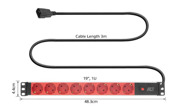 Naar omschrijving van PD3004 - PDU C14 - TYPE F (8X) 10A FUSE