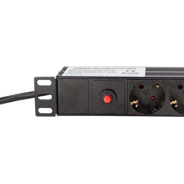 Naar omschrijving van PDU8C03 - 19 inch 8-v spanningsslof, zwart, ovespan.beveiliging C14 2m