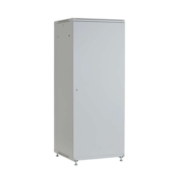 Naar omschrijving van PEL-2466GR-G1SV - 19'' Netwerkkast PEL 24HE 600x600 RAL7035 glazen voordeur, metalen achterdeur