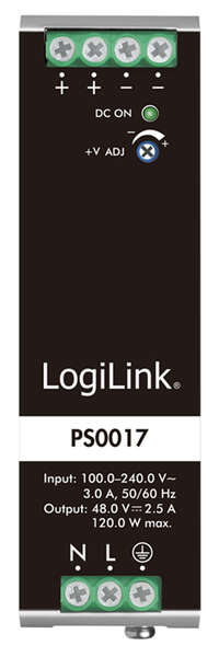 Naar omschrijving van PS0017 - DIN Rail Power Supply 120 W / 48 V